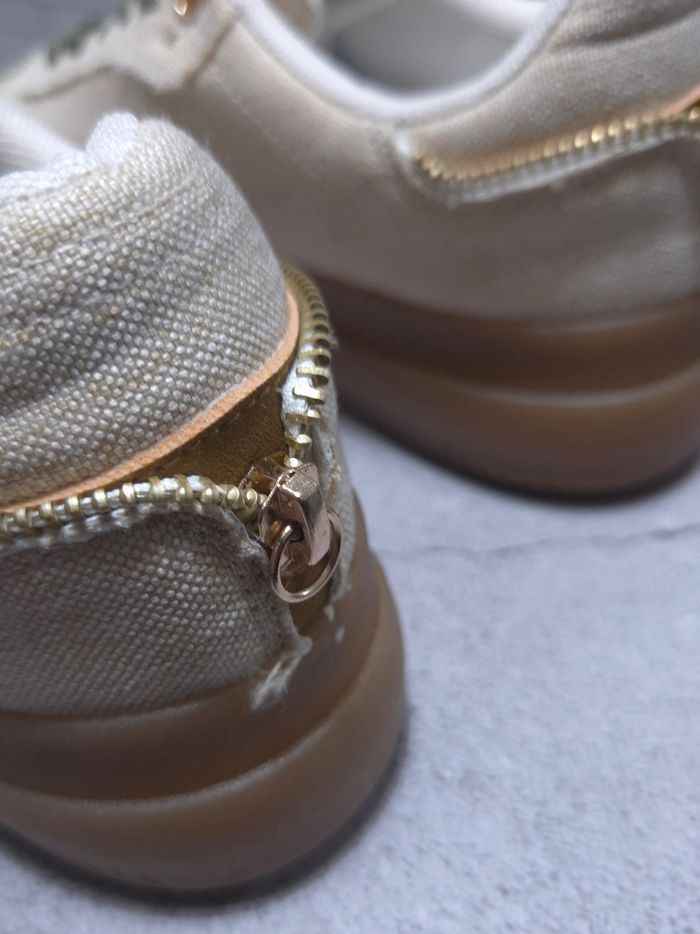 Baskets en toile Kaki et Beige - Style Rétro - Neuves - Taille 39 - photo numéro 5