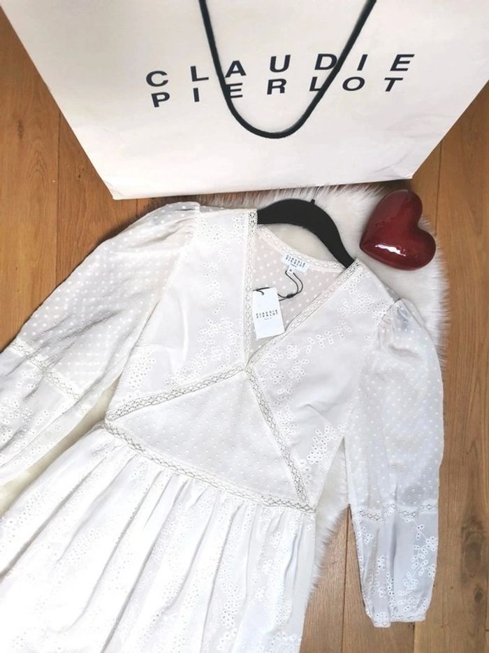 😍 Tres belle robe d'été Roma Ecru signé Claudie Pierlot | taille 36 | prix boutique 265€ 😍 - photo numéro 2