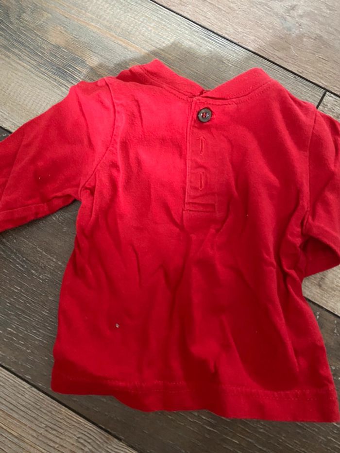 T-shirt manches longues rouge 3 mois - photo numéro 2