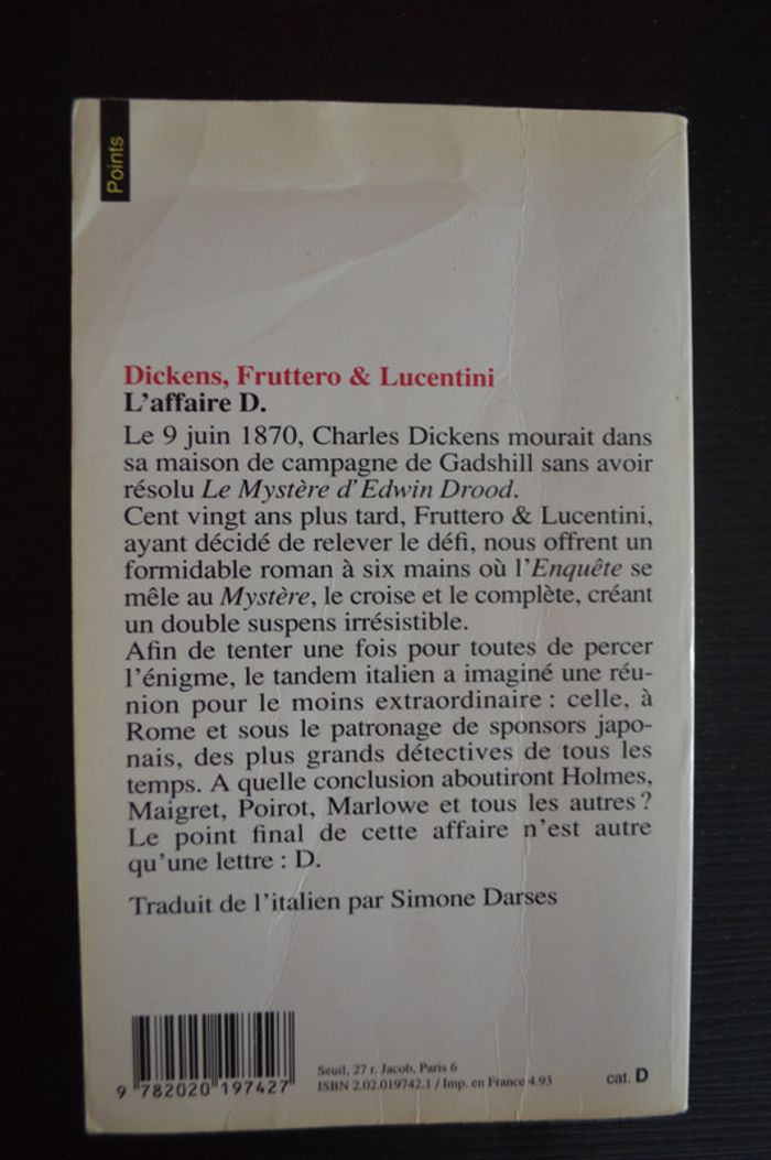 Livre de poche L'affaire D ou le crime du faux vagabond - photo numéro 2