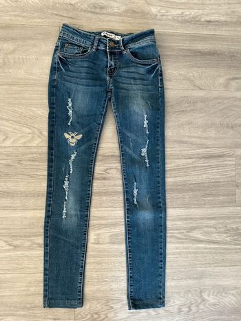 Jean denim skinny slim broderie abeille 2YK T34 XS