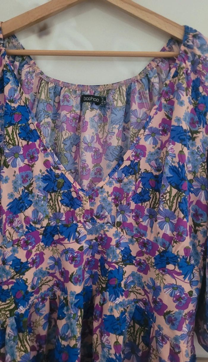 Robe mi-longue fleurie neuve 46 - photo numéro 4