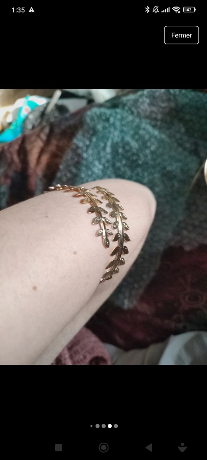 Bracelet de bras acier inoxydable doré - photo numéro 8