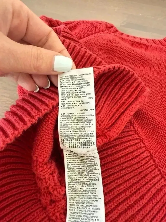 Robe en Maille Coton Gap Rouge - Taille 6-12 Mois - Très Bon État - photo numéro 5