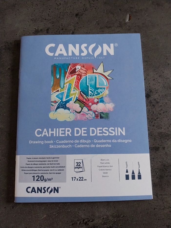 Cahier 17x22 de dessin