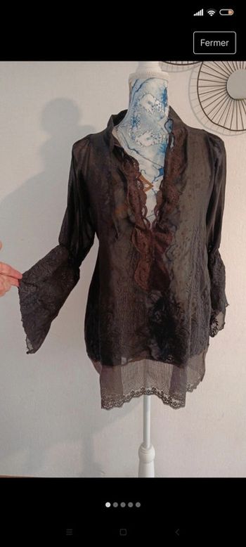 Tunique noire t 38 manches longues légère