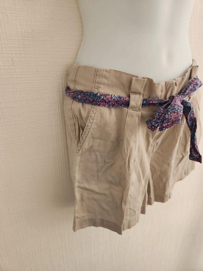 Short beige ceinture fleuri Orchestra 12 ans taille réglable - photo numéro 2