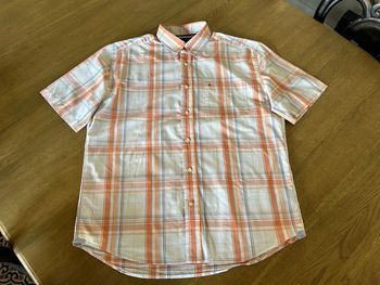 Chemise manches courtes Tommy Hilfiger jacquards orange/blanc taille M