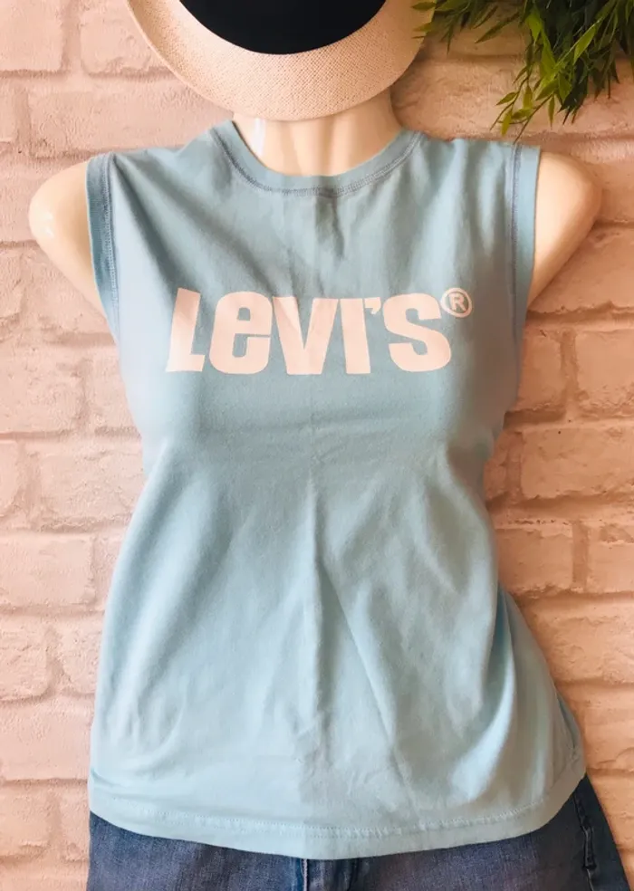 Tee shirt Débardeur Lévis Strauss bleu ciel