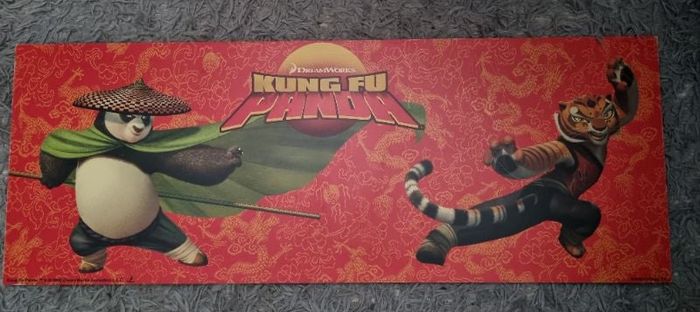 Grand tableau Kung fu panda (po et tigresse fond rouge)