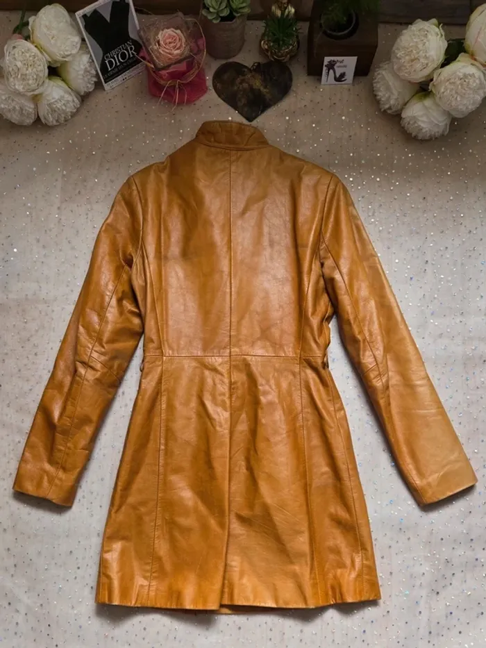Veste en cuir de Vachette Camel taille 2 fabriquée en France🇨🇵 - photo numéro 14