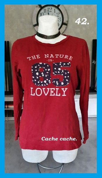 Beau T-shirt bordeaux Cache cache T: 42