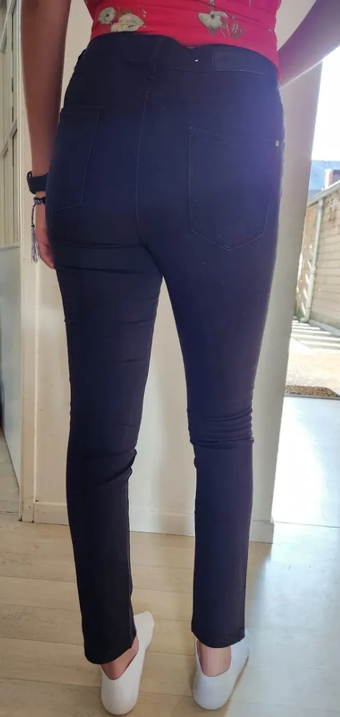 Jean skinny noir taille haute – Camaïeu – 38 - photo numéro 2