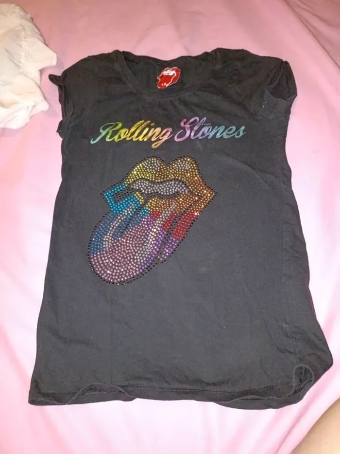 Tee-shirt 12 ans rolling stones arc en ciel