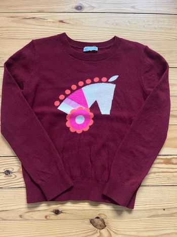 Pull bordeaux en cachemire Jacadi 8 ans