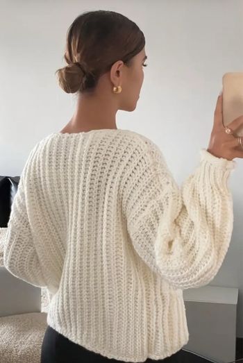 Cardigan Crème Grosse Maille 