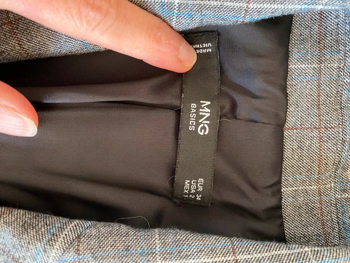 Blazer Mango gris à carreaux taille 34 / S - photo numéro 11