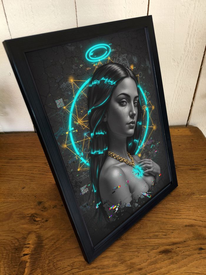 Affiche poster A4 (21×29,7 cm) art mural femme cyberpunk néon futuriste déco moderne salon - photo numéro 2
