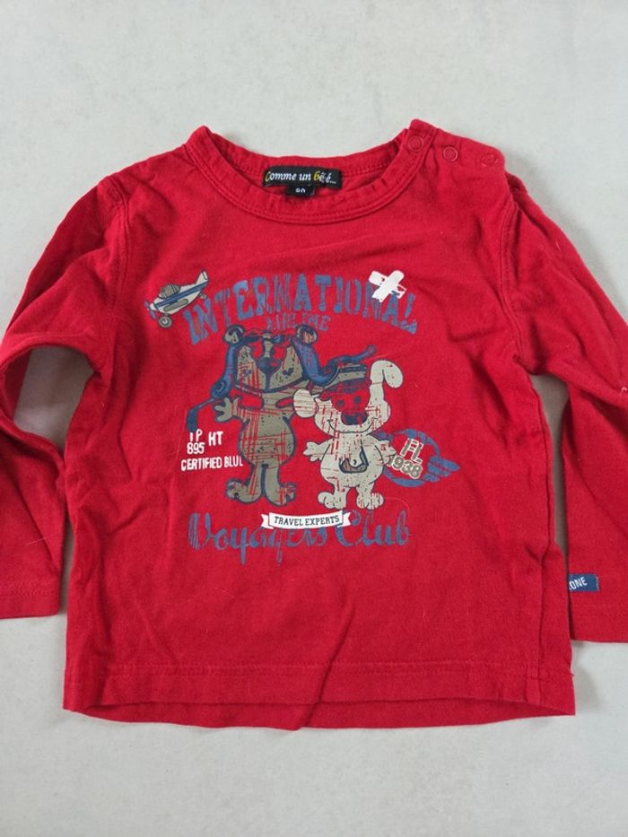 Lot de 2 T-shirt manches longues 18 mois zara comme un bébé - photo numéro 4