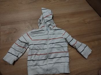 Gilet rayé à capuche