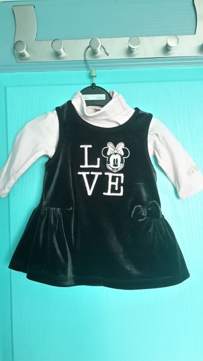 Ensemble robe + tee-shirt Love Minnie 3 mois - photo numéro 2