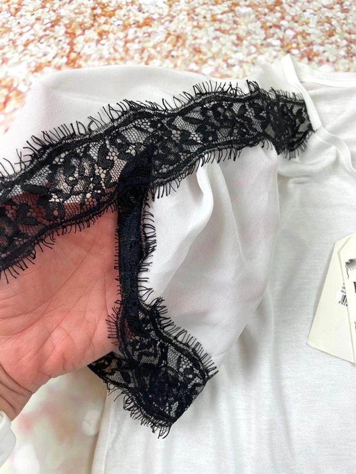 T-shirt chic et élégant femme satin et dentelle Kaporal XL - photo numéro 2
