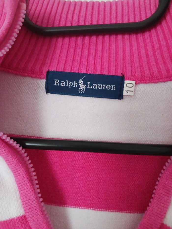 Gilet fille zippé 10 ans blanc et rose - photo numéro 4