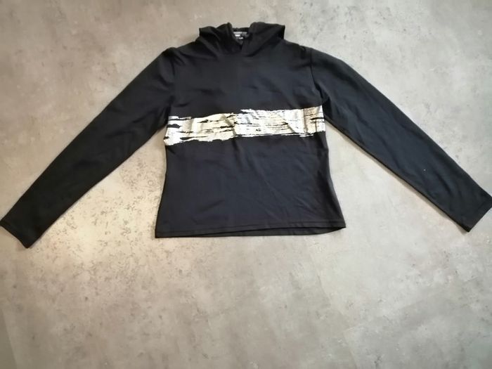 Top noir et argenté Taille 2 Galeries Lafayette