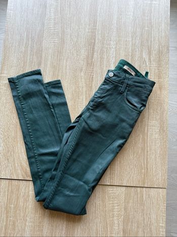 Pantalon slim luisant vert foncé reiko taille 34 XS