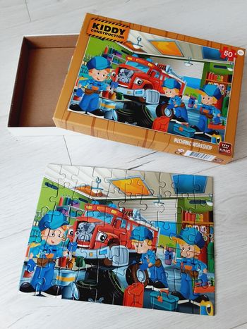 Puzzle 50 pièces Kiddy construction garagiste voiture