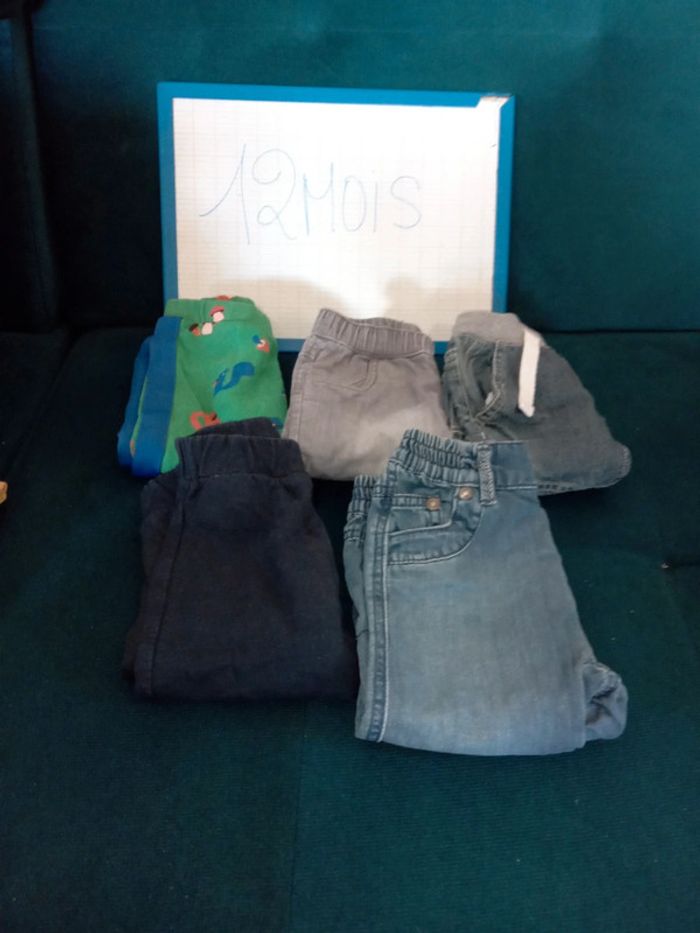 Lot de 5 pantalons jeans 12mois bebe