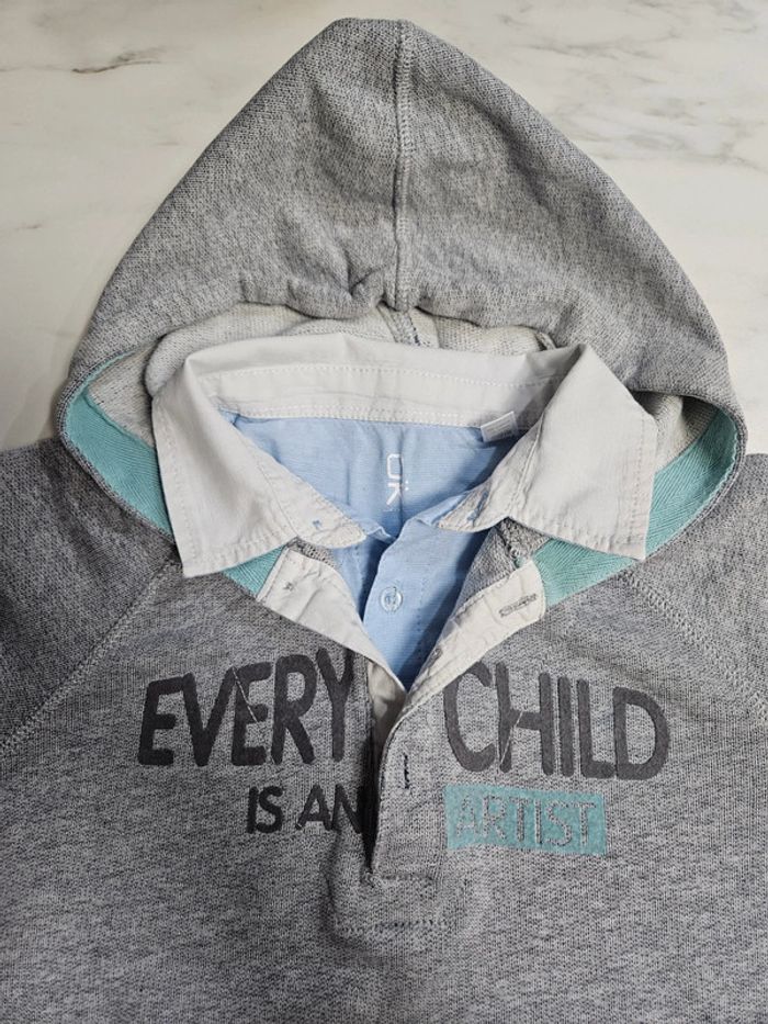 Okaidi sweat chemise à capuche 8 ans - photo numéro 2
