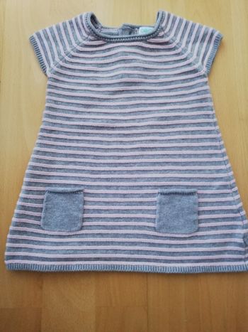 Robe à manches courtes en tricot, 6 mois, OBAÏBI, en très bon état