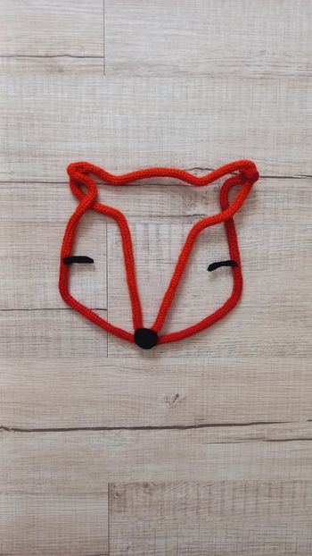 Décoration murale renard roux fil tricotin 🦊