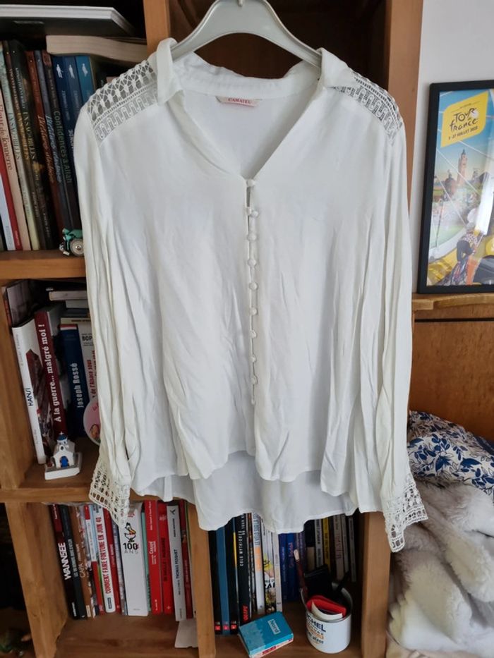 Chemisier blanc avec dentelle taille 40