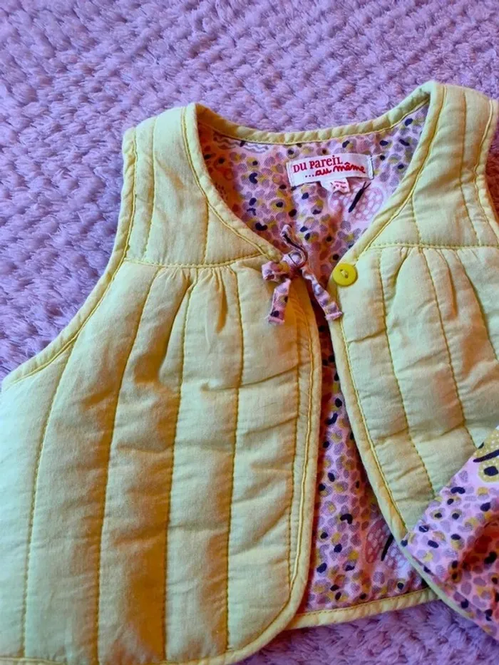 Ensemble jaune et rose 4 pièces Dpam 3 mois - photo numéro 3