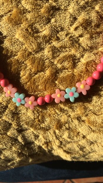 Sergent major collier perle corail avec 6 fleurs