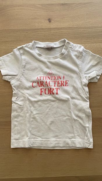 T-shirt manches courtes blanc grain de blé 12 mois