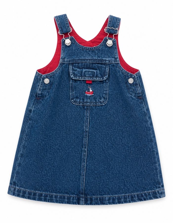 Robe salopette bébé fille en jean