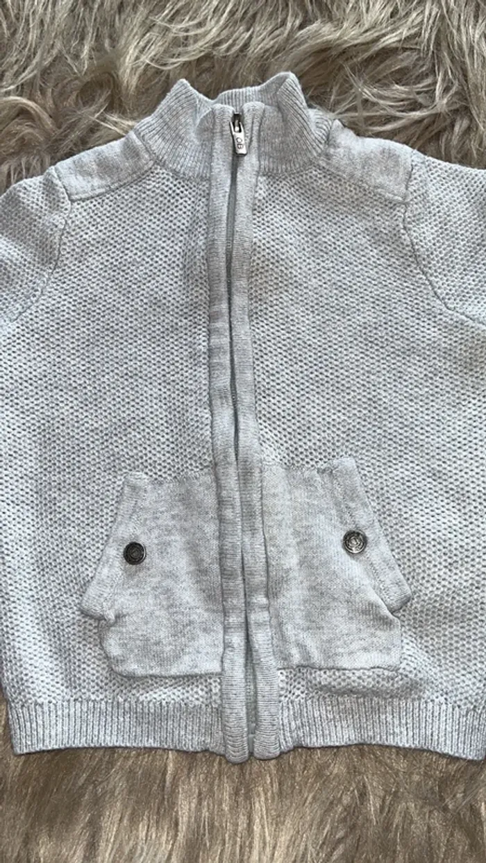 Gilet gris garçon 6 mois obaibi - photo numéro 2