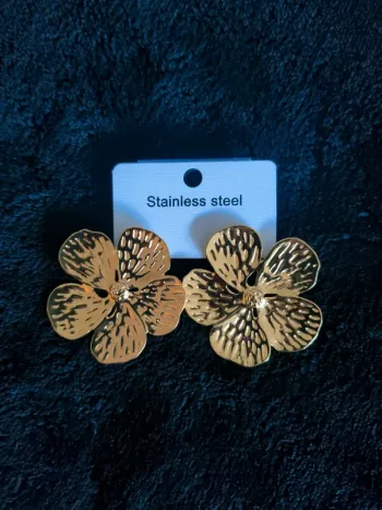 Boucles d'oreilles fleurs acier inoxydable
