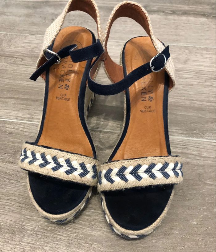 Jolies compensées espadrilles Molly Bracken taille 37 - photo numéro 9