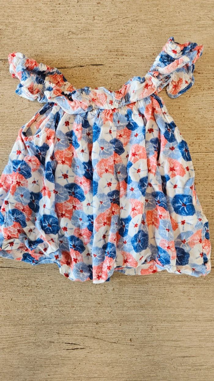 Blouse blanche avec motifs colorés, sans manche, TQF Collection, 8 ans, nickel - photo numéro 3