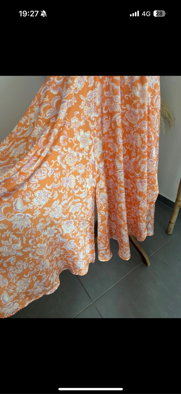 Robe longue chic soyeuse fleuri - photo numéro 3