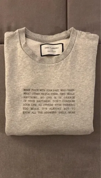 Sweat Zara Homme Taille L gris – Style clean / streetwear