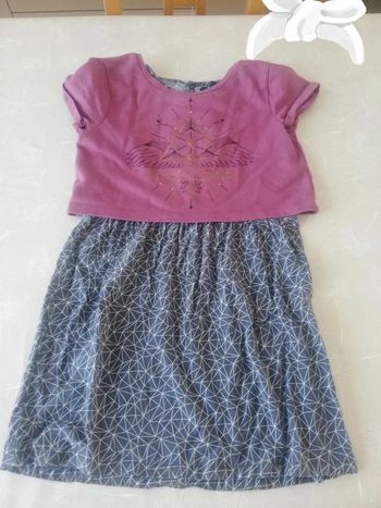 Ensemble robe et pull bordeaux/gris Kiabi 10 ans