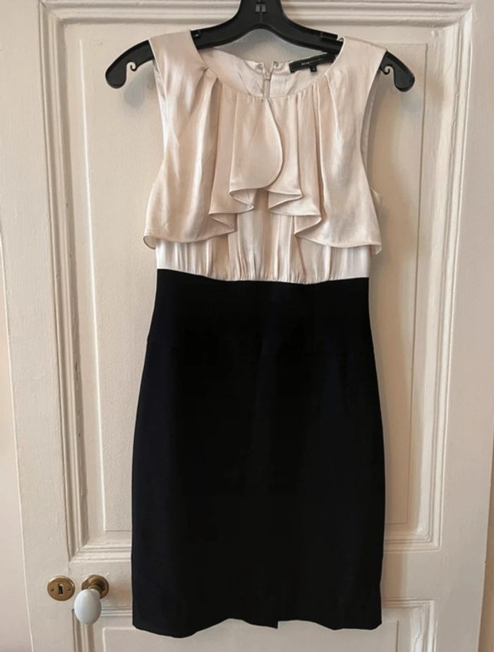 Robe chic noire et crème haut en soie taille 34 - BCBGmaxazria - photo numéro 2