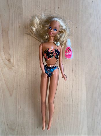 Barbie Mattel poupée tropical splash 1994 bouteille flacon maillot de bain
