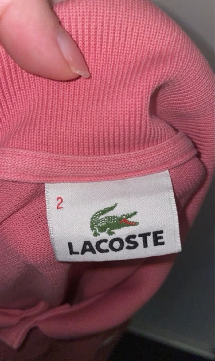 Lacoste - Polo à manches courtes - Taille 2 (S) - Vieux Rose - photo numéro 4