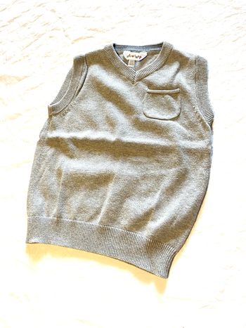 Petit Pull Kid kanaï Gris Léger Sans Manches Petite Poche Vêtement Tendance Mode Bébés